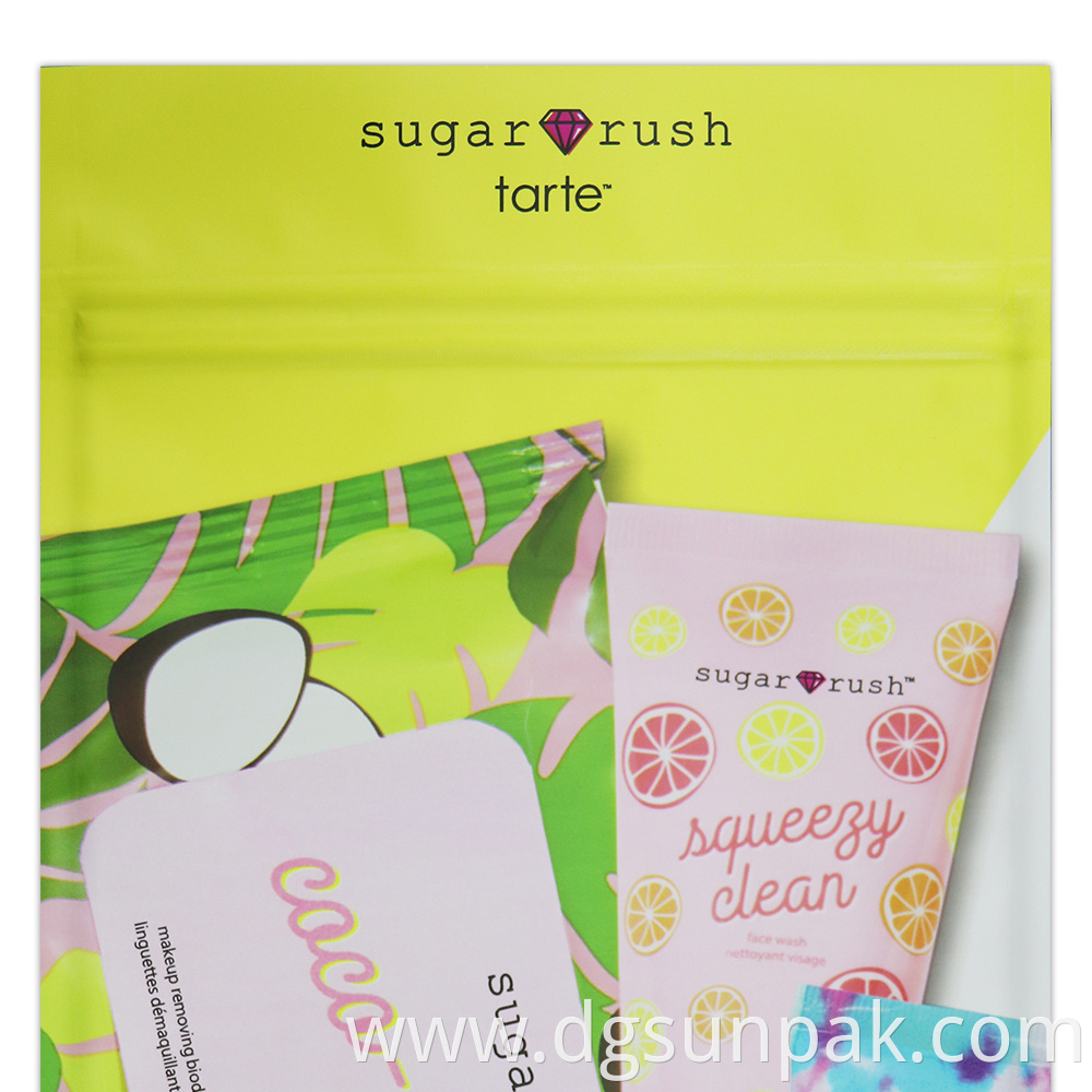 Custom Printer Eyelash Brush Curler Eyelashes Front Clear Window Glossy Pink Mylar Bag With Handle Hole For Lashes Storage4